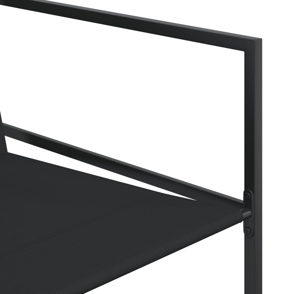 vidaXL 5 Piece Garden Dining Set Black Textilene