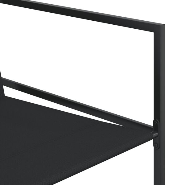 vidaXL 5 Piece Garden Dining Set Black Textilene
