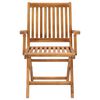 vidaXL Garden Chairs 2 pcs with Red Cushions Solid Teak Wood