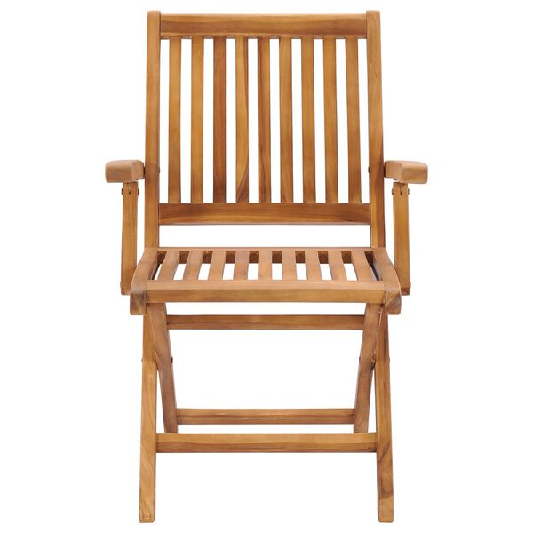 vidaXL Garden Chairs 2 pcs with Red Cushions Solid Teak Wood