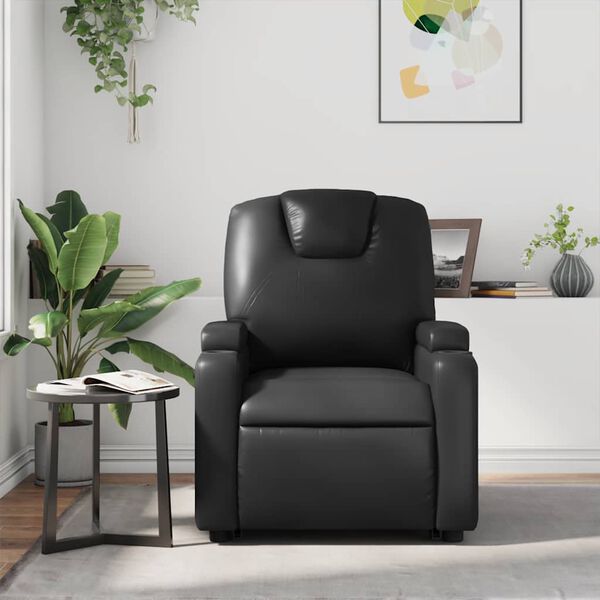 vidaXL Recliner Chair Black Faux Leather