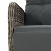 vidaXL 7 Piece Garden Dining Set with Cushions Grey Poly Rattan