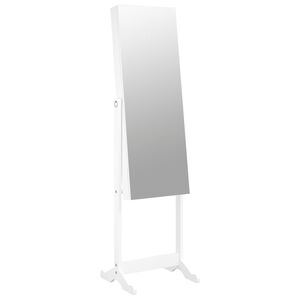 vidaXL Mirror Jewellery Cabinet Free Standing White 42x38x152 cm