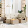vidaXL 5 Piece Garden Sofa Set with Cushions Beige Poly Rattan