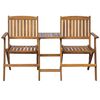 vidaXL Folding Garden Bench with Tea Table 140 cm Solid Acacia Wood