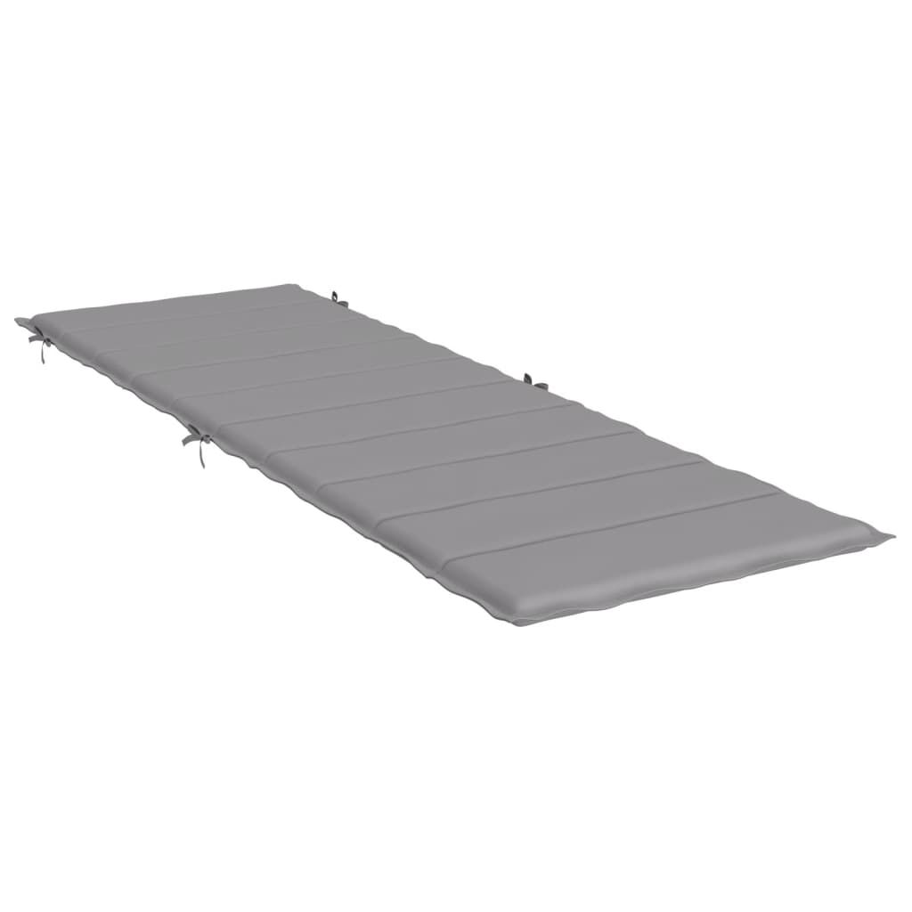 vidaXL Sun Lounger Cushion Grey 186x58x4cm Oxford Fabric