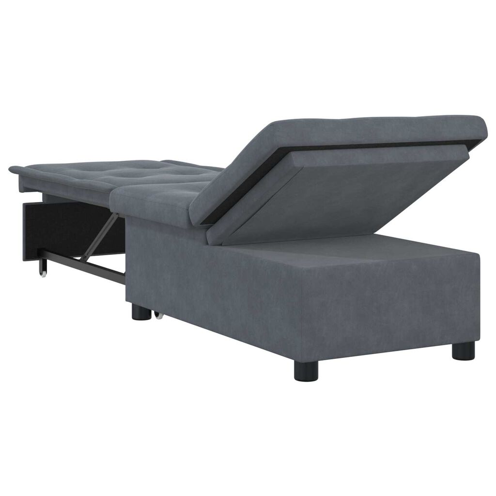 vidaXL Sofa Bed 3-in-1 Pull-Out Design Dark Grey Velvet