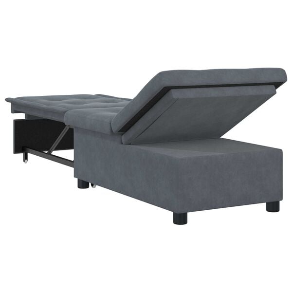 vidaXL Sofa Bed 3-in-1 Pull-Out Design Dark Grey Velvet
