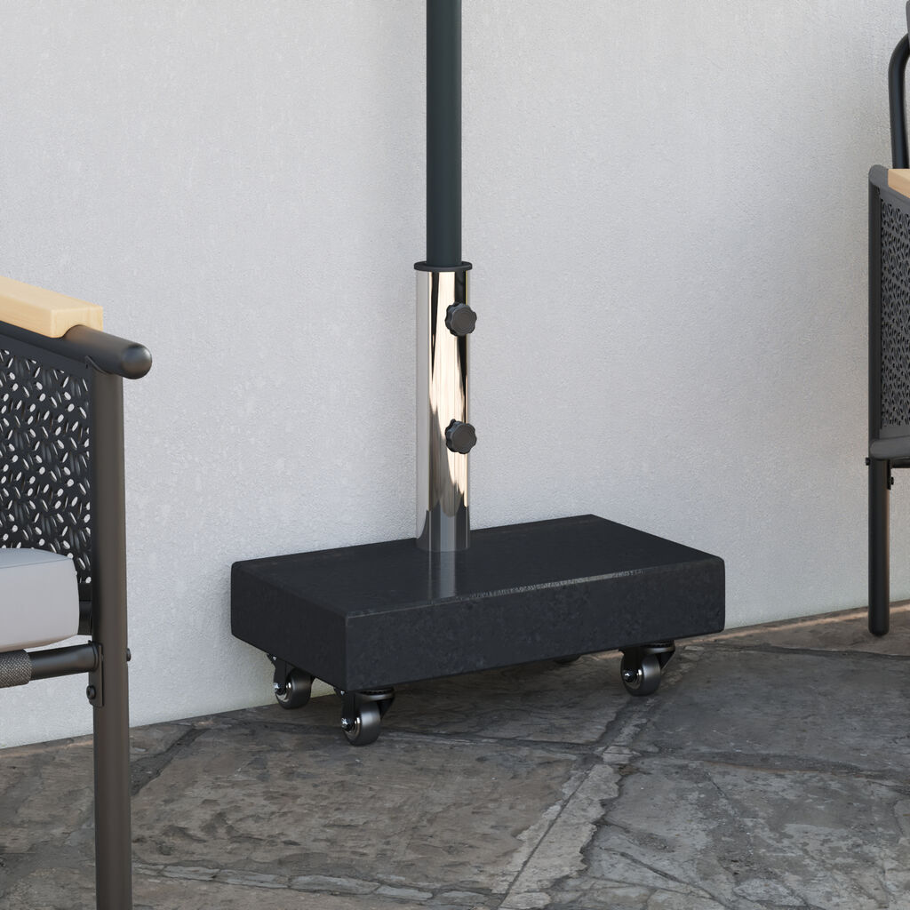 vidaXL Umbrella Base Black 45x25x8 cm Granite