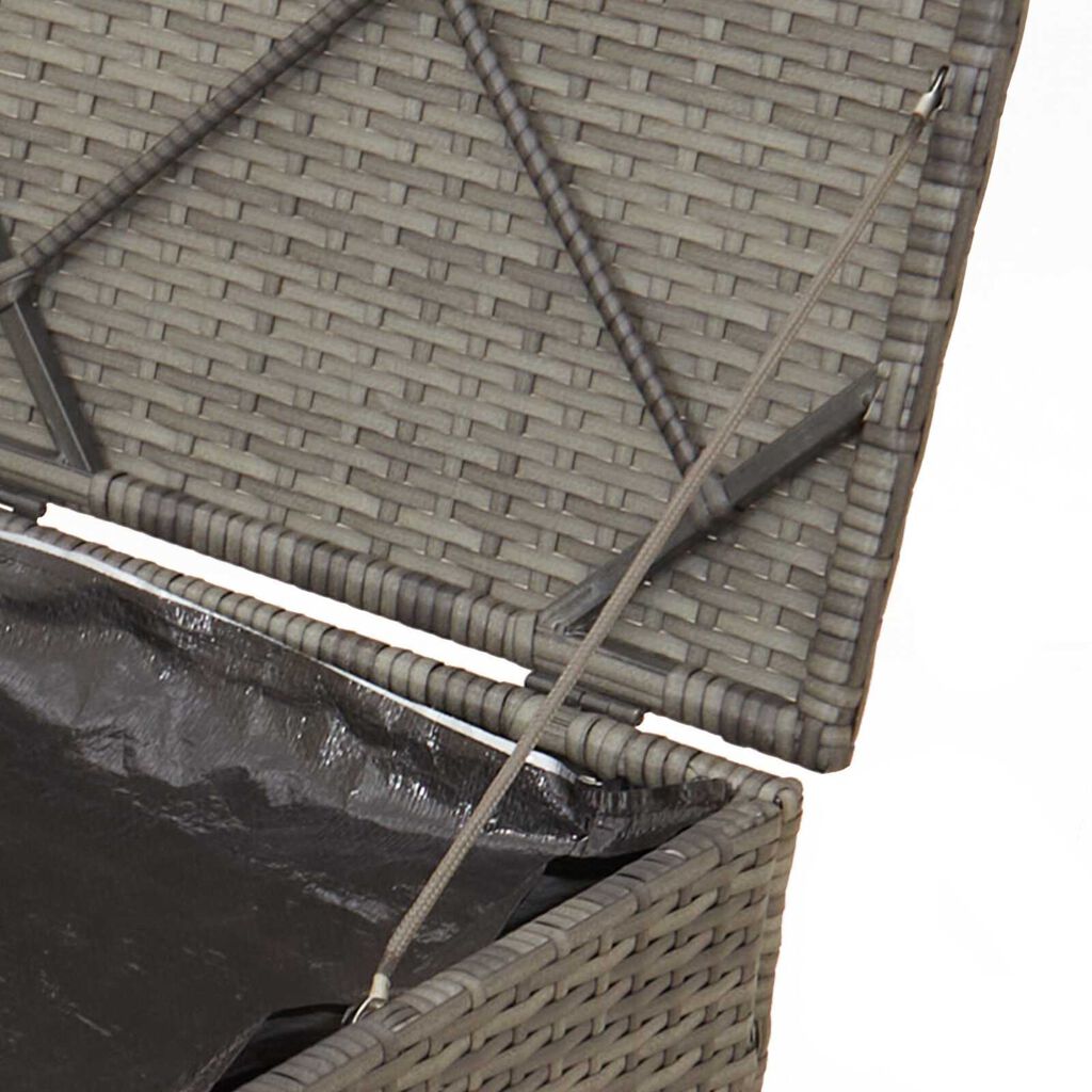 vidaXL Outdoor Storage Box Grey and Dark Grey Rattan Large Storage