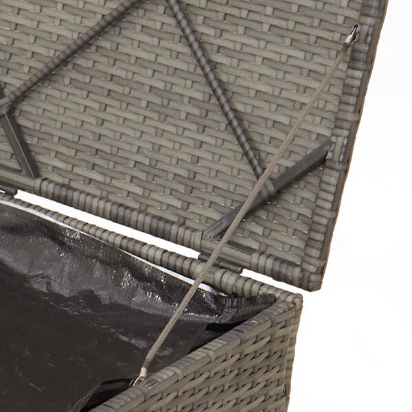 vidaXL Outdoor Storage Box Grey and Dark Grey Rattan Large Storage