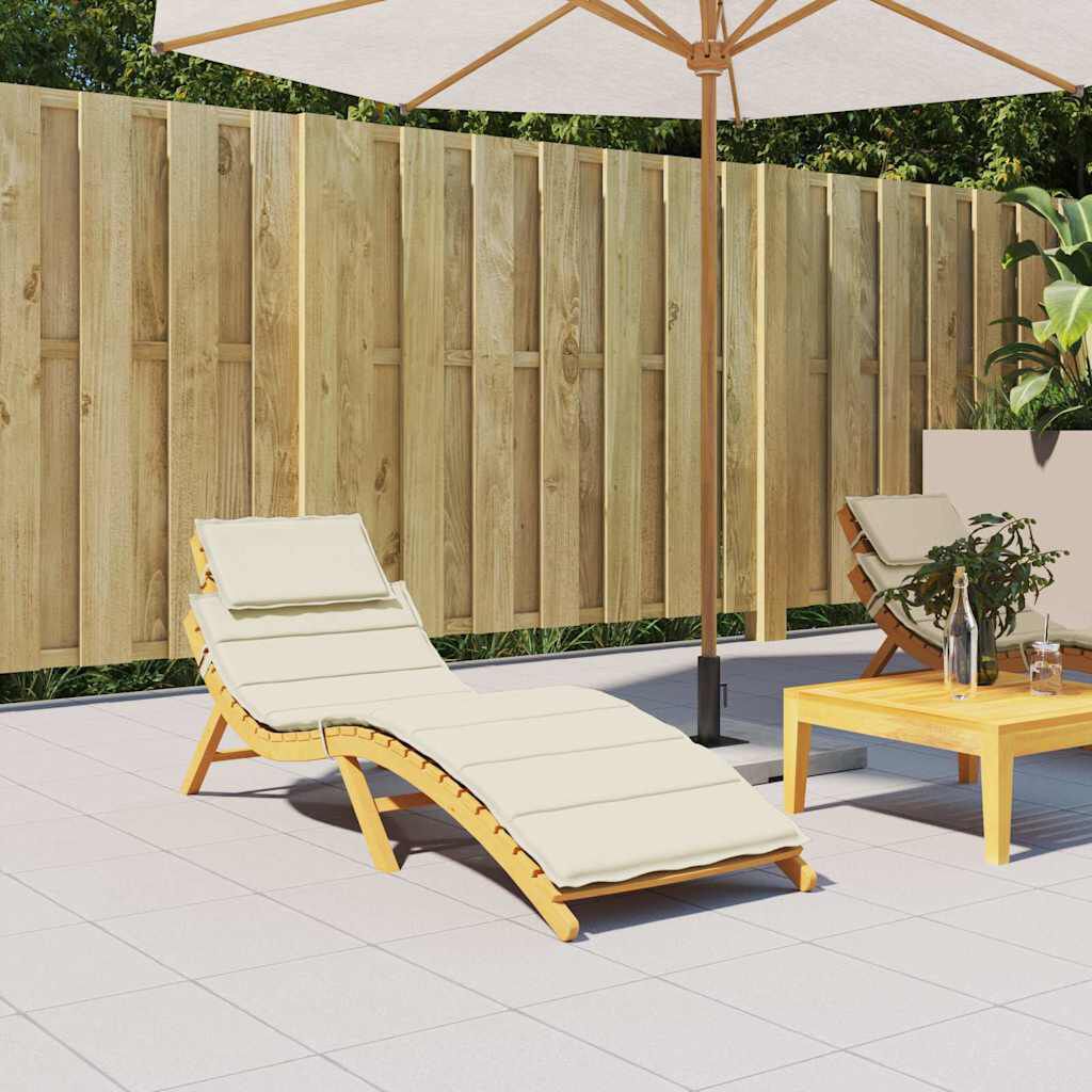 vidaXL Sun Lounger Cushion Cream 186x58x4cm Oxford Fabric