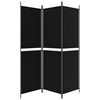 vidaXL 3-Panel Room Divider Black 150x180 cm Fabric
