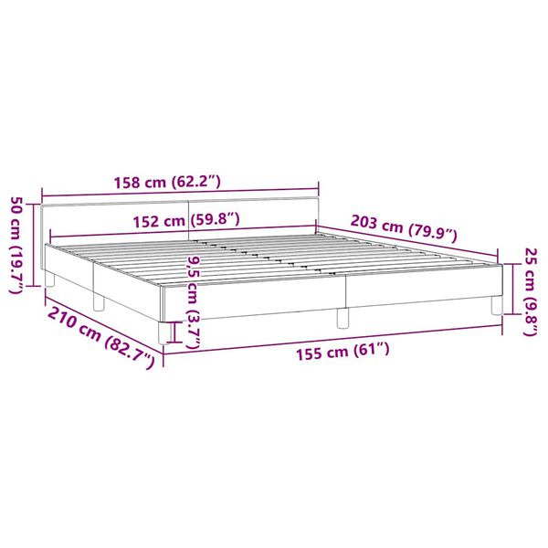 vidaXL Bed Frame without Mattress Light Grey Queen Velvet