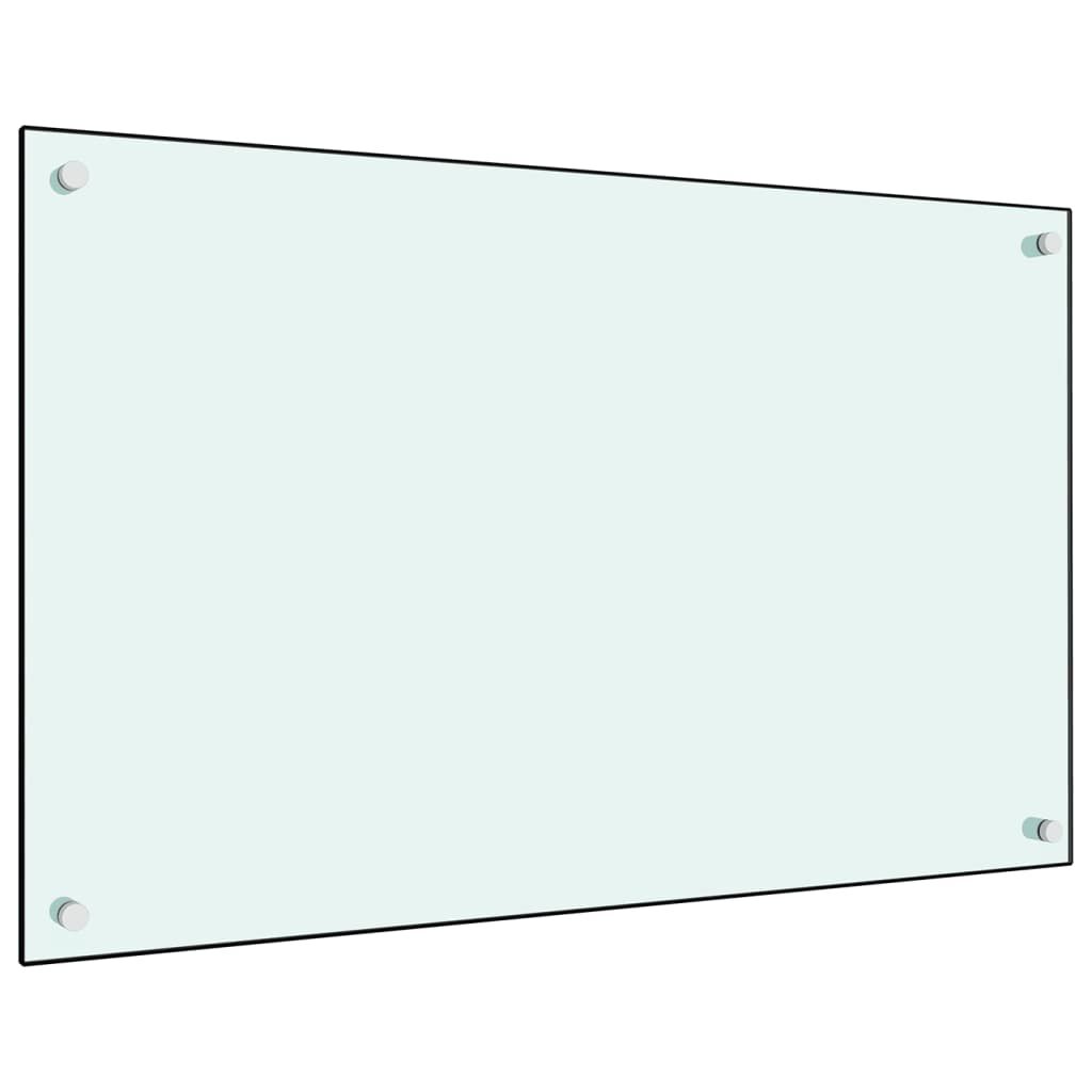 vidaXL Kitchen Backsplash White 80 x 50 cm Tempered Glass