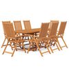 vidaXL 9 Piece Garden Dining Set Solid Wood Acacia 160-240 cm