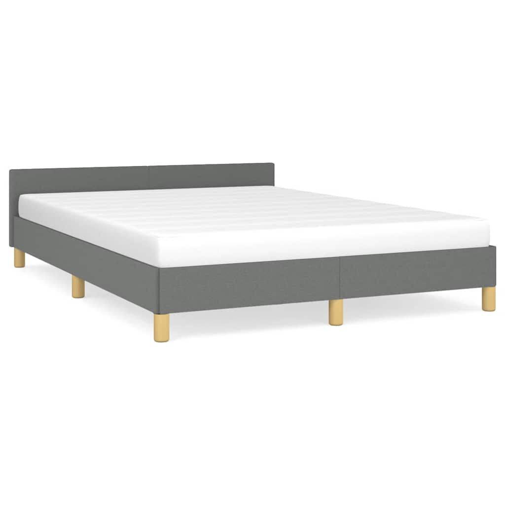 vidaXL Bed Frame without Mattress Dark Grey Double Fabric