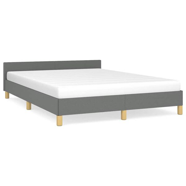 vidaXL Bed Frame without Mattress Dark Grey Double Fabric