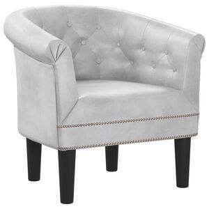 vidaXL Tub Chair Silver Faux Leather