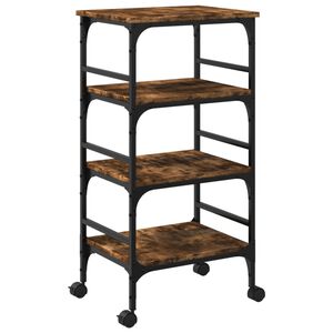 vidaXL Kitchen Trolley Smoked Oak 45x35x89.5 cm Engineered Wood