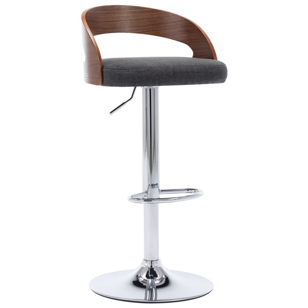 vidaXL Bar Stools 2 pcs Dark Grey Fabric and Bentwood