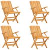 vidaXL 5 Piece Garden Dining Set Solid Wood Teak
