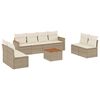 vidaXL 9 Piece Garden Sofa Set with Cushions Beige Poly Rattan