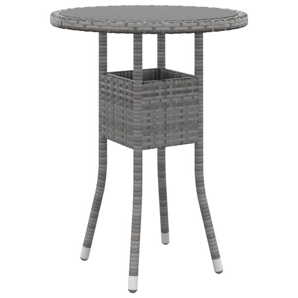 vidaXL 3 Piece Garden Dining Set Poly Rattan Grey