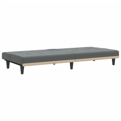 vidaXL Sofa Bed with Cup Holders Dark Grey Fabric