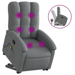 vidaXL Stand up Massage Recliner Chair Dark Grey Fabric