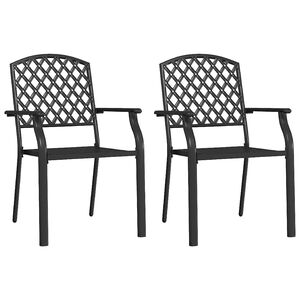 vidaXL Stackable Outdoor Chairs 2 pcs Steel Anthracite