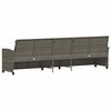 vidaXL Garden Sofa 5-Seater with Cushions Grey Poly Rattan