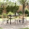 vidaXL Garden Dining Set 5 pcs Brown Poly Rattan