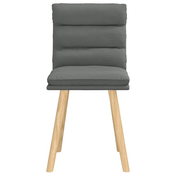 vidaXL Dining Chairs 2 pcs Dark Grey Fabric