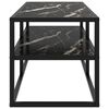 vidaXL TV Cabinet Black with Black Marble Glass 100x40x40 cm