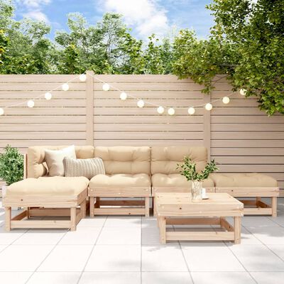 vidaXL 6 Piece Garden Lounge Set with Cushions Solid Wood