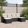 vidaXL 6 Piece Garden Sofa Set with Cushions Black Poly Rattan