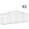 vidaXL Arched Gabion Baskets 3 pcs 200x30x60/80 cm Galvanised Iron