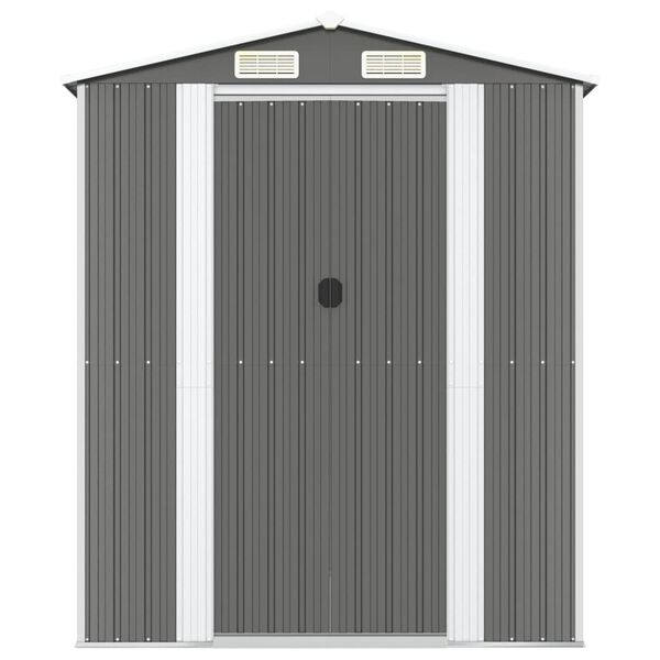 vidaXL Garden Shed Light Grey 192x191x223 cm Galvanised Steel