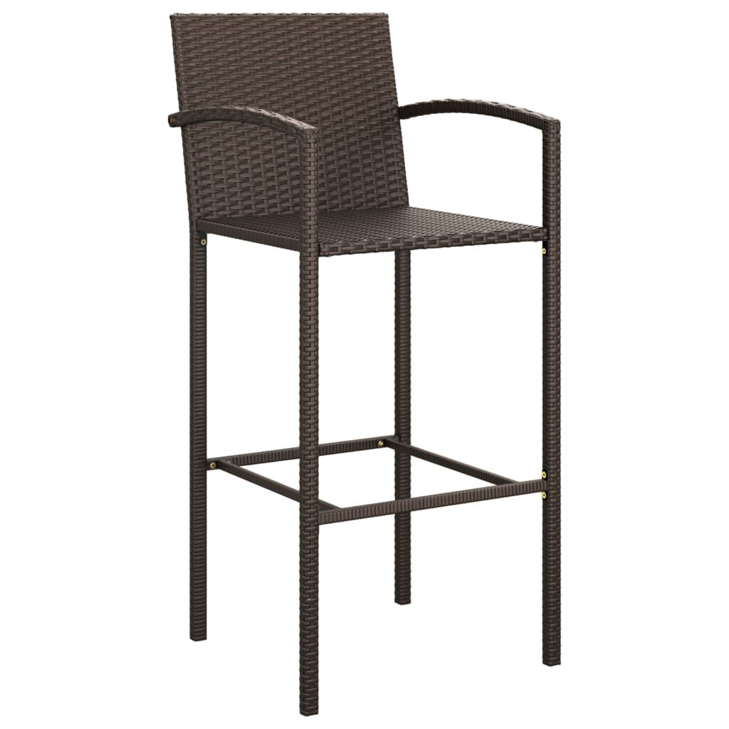 vidaXL 5 Piece Garden Bar Set Brown Poly Rattan