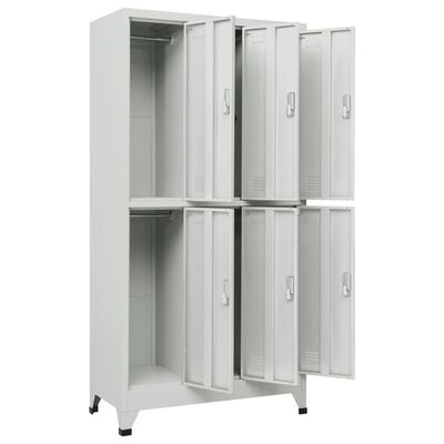 vidaXL Locker Cabinet with 6 Compartments Steel 90x45x180 cm Grey