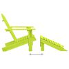 vidaXL Garden Adirondack Chair with Ottoman Solid Fir Wood Green