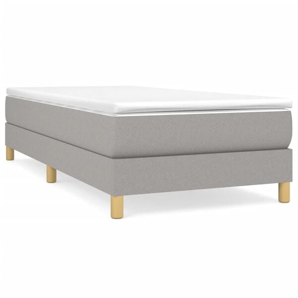 vidaXL Bed Frame without Mattress Light Grey Twin XL Fabric (US Only)