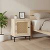 vidaXL Bedside Cabinet 40x30x50 cm Solid Mango Wood and Natural Cane