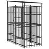 vidaXL Outdoor Dog Kennel with Roof Steel 1.84 m&sup2;