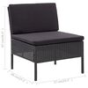 vidaXL 8 Piece Garden Lounge Set with Cushions Poly Rattan Black