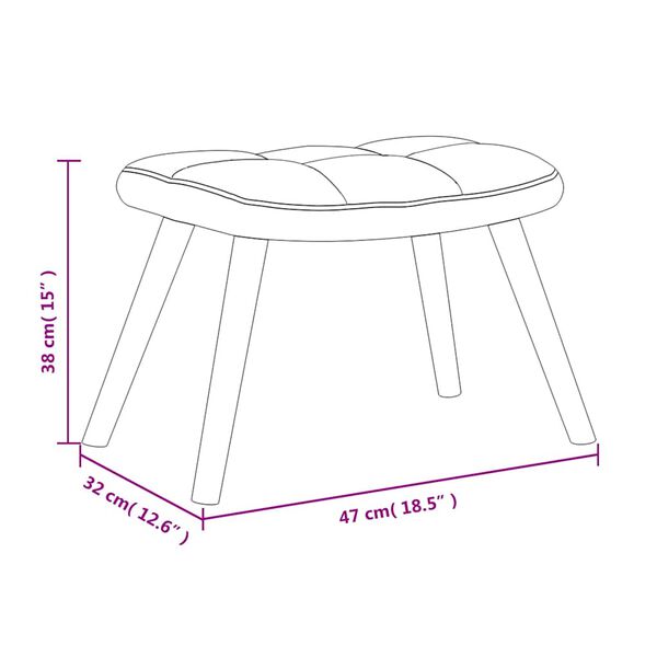 vidaXL Relaxing Chair with a Stool Cream White Velvet