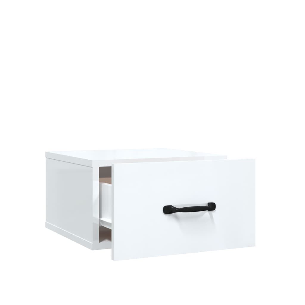 vidaXL Wall-mounted Bedside Cabinets 2 pcs High Gloss White 35x35x20 cm