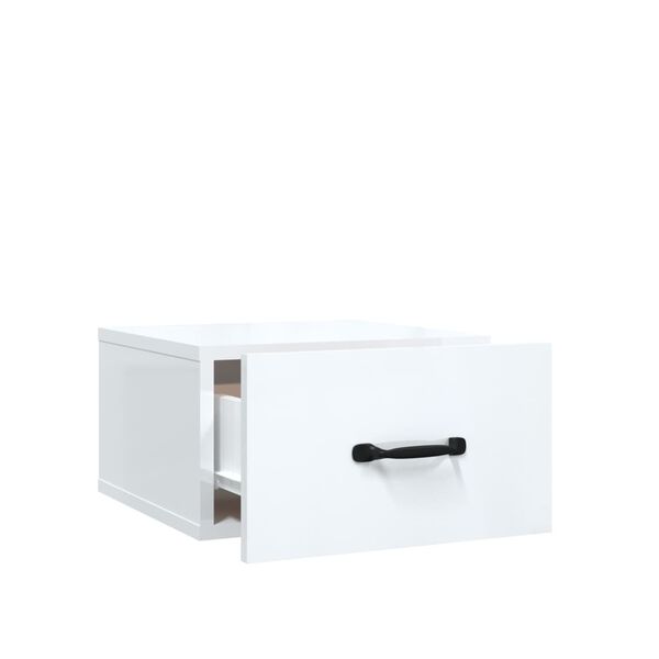 vidaXL Wall-mounted Bedside Cabinets 2 pcs High Gloss White 35x35x20 cm