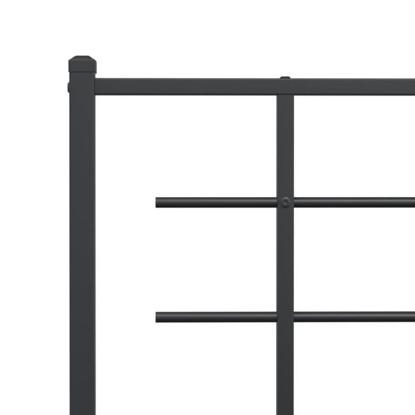 vidaXL Metal Bed Frame without Mattress with Footboard Black 100x200cm
